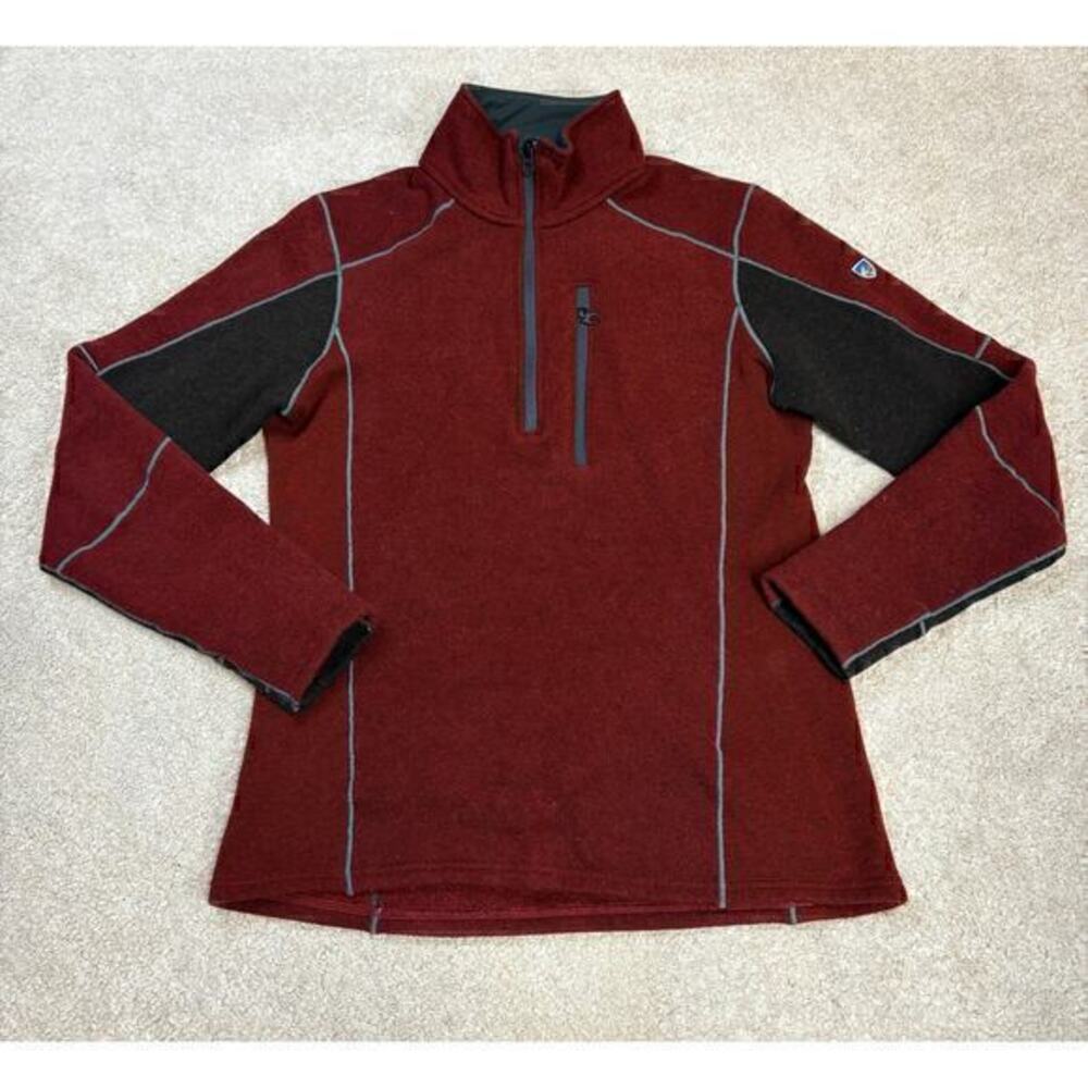 KUHL Men's Interceptr 1/4 Zip Lava Red Pullover Fleece Sweatshirt Size S